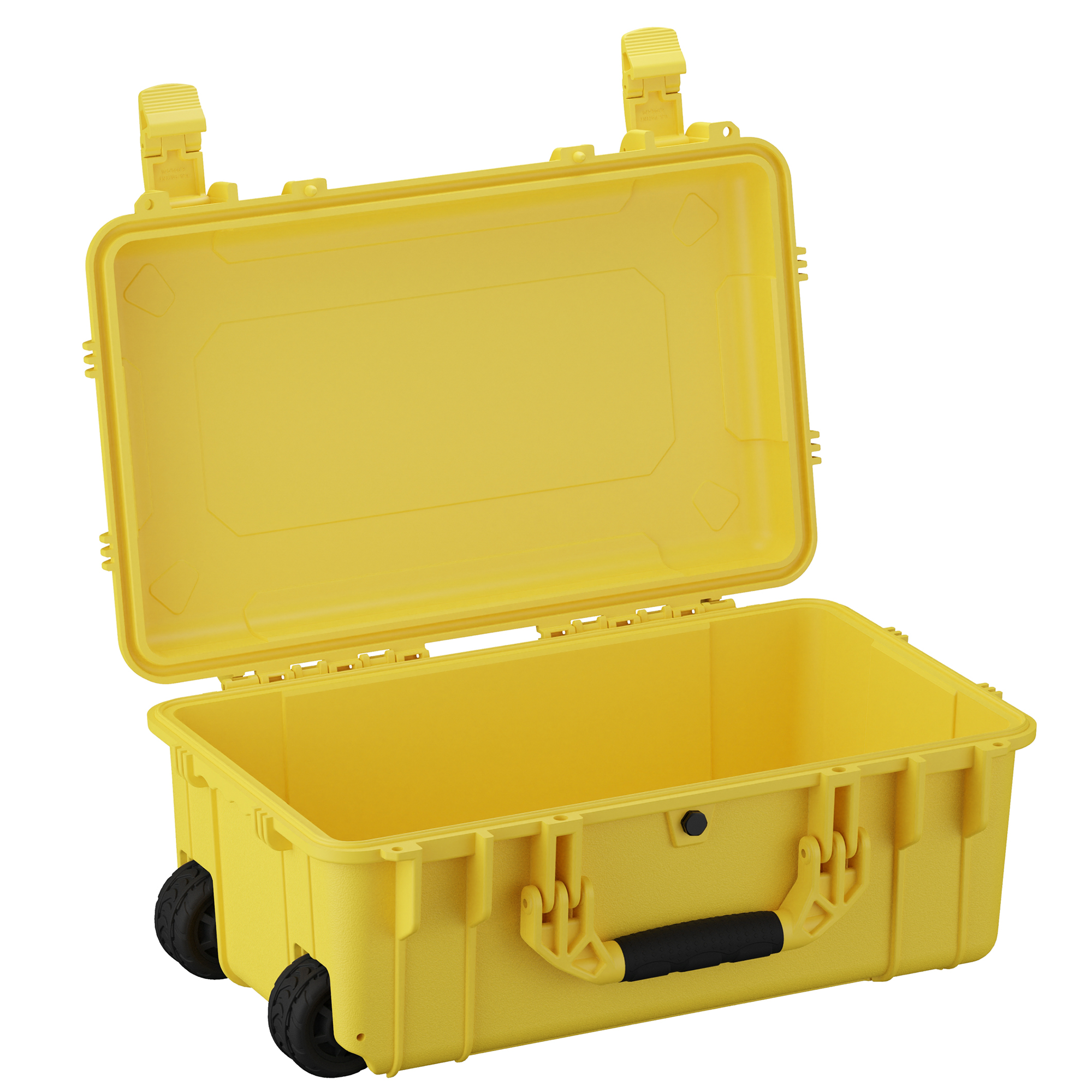 Durable 22-inch waterproof hard case with wheels, designed for secure storage and transport of gear and electronics.