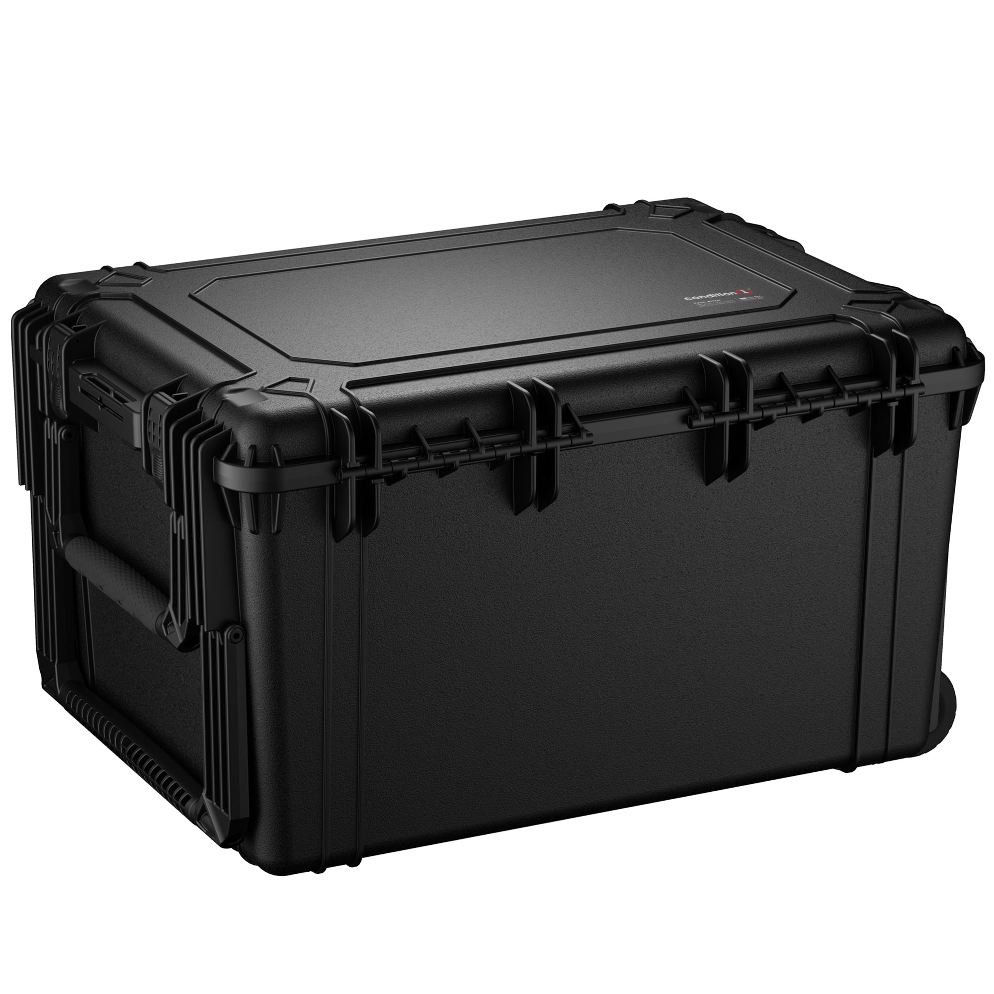 Black rugged large protective case, 33 inches, model #2152 with dual handles and reinforced locking mechanisms.