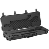 Open 45" AR10 case with foam padding and custom compartments for firearm storage and accessories.