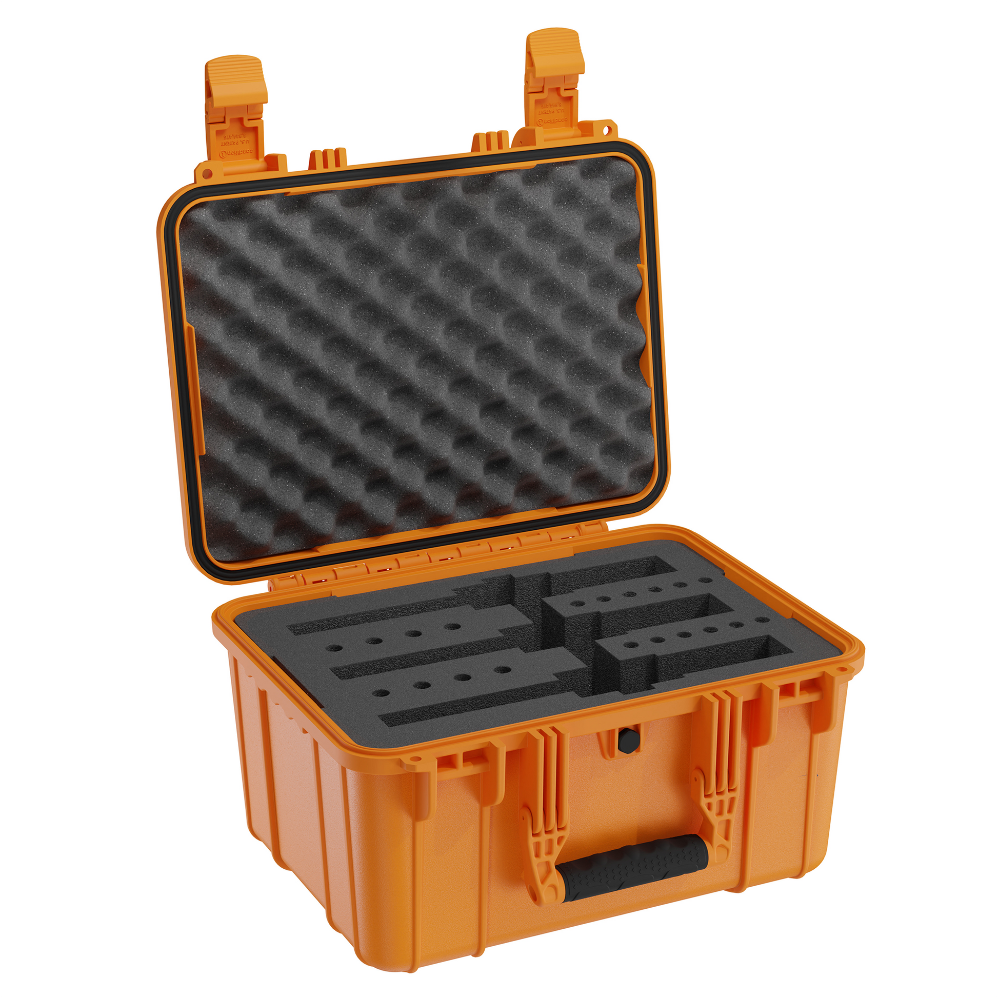 Durable 16-inch waterproof revolver case with foam inserts for secure storage and transport of firearms and gear.
