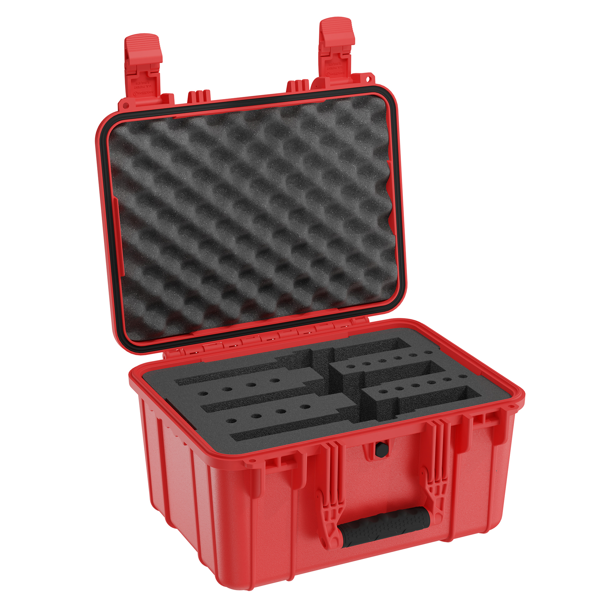 Durable 16-inch waterproof hard case with foam interior, designed for securely storing and transporting revolvers.