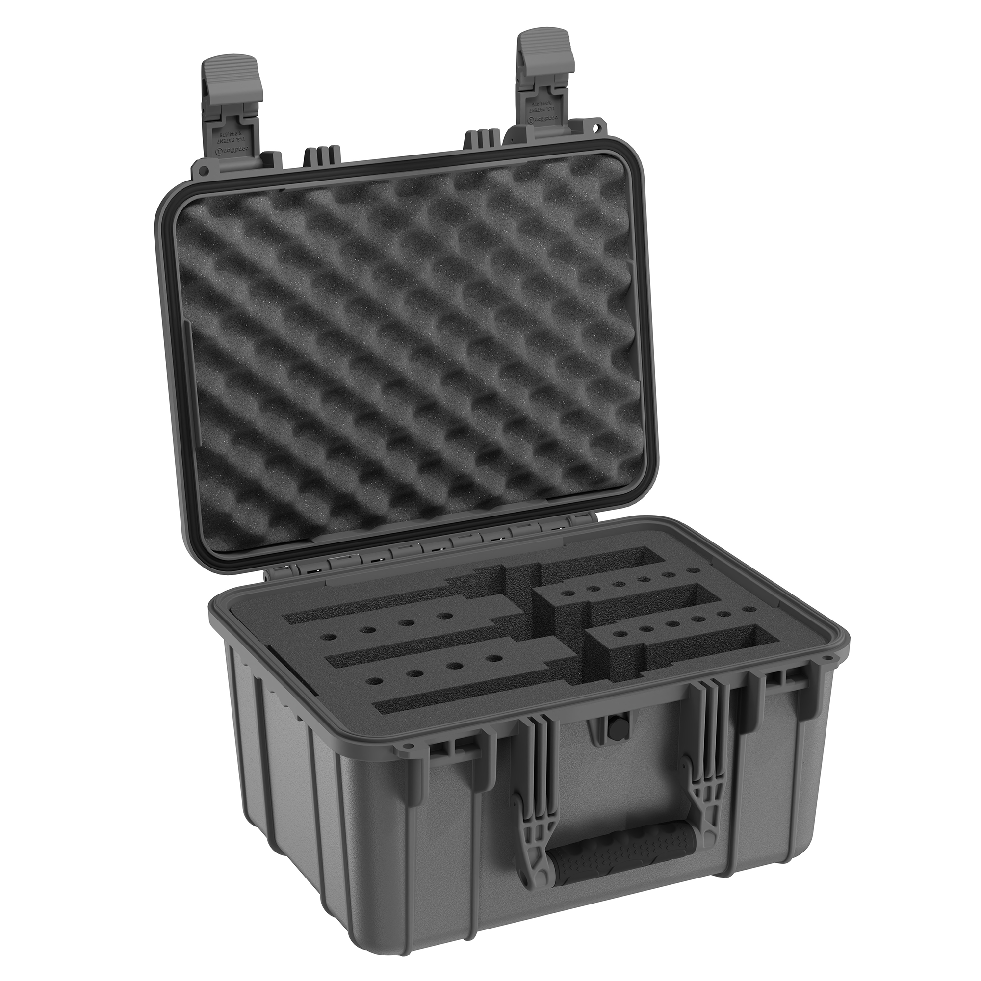Durable 16-inch waterproof hard case with foam interior, designed for securely storing and transporting revolvers.