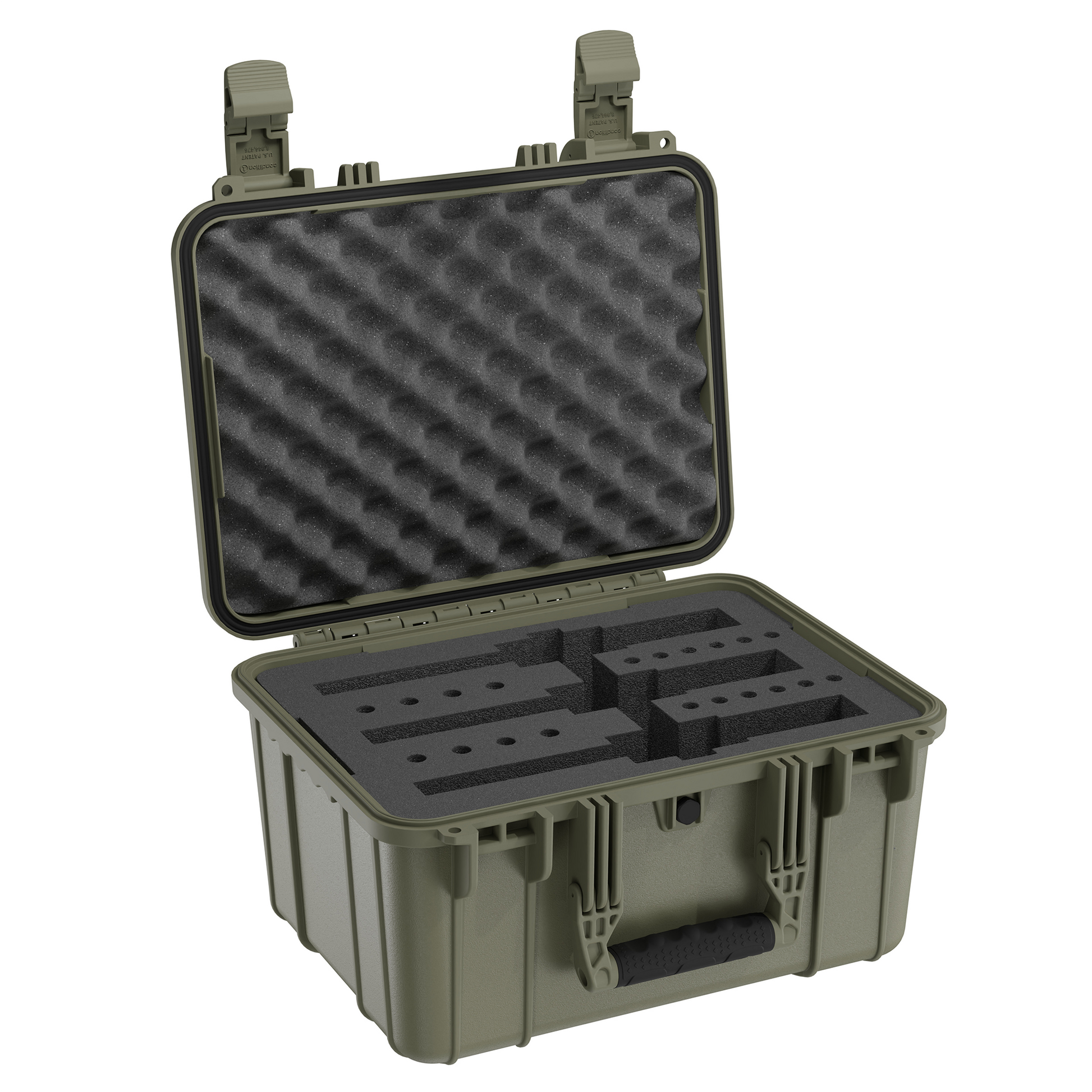 Durable 16-inch revolver case with foam interior, designed for secure storage and transport of firearms and accessories.