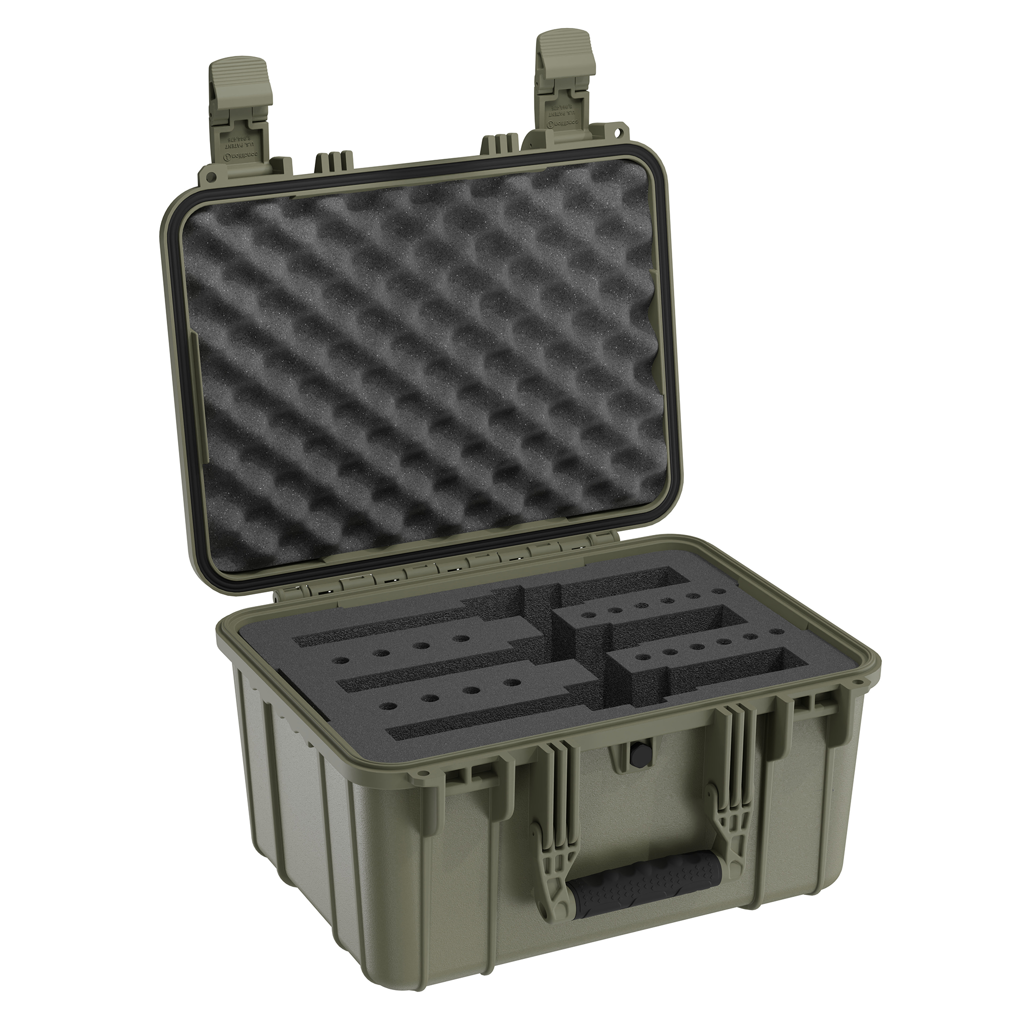 Durable 16-inch revolver case with foam interior, designed for secure storage and transport of firearms and accessories.
