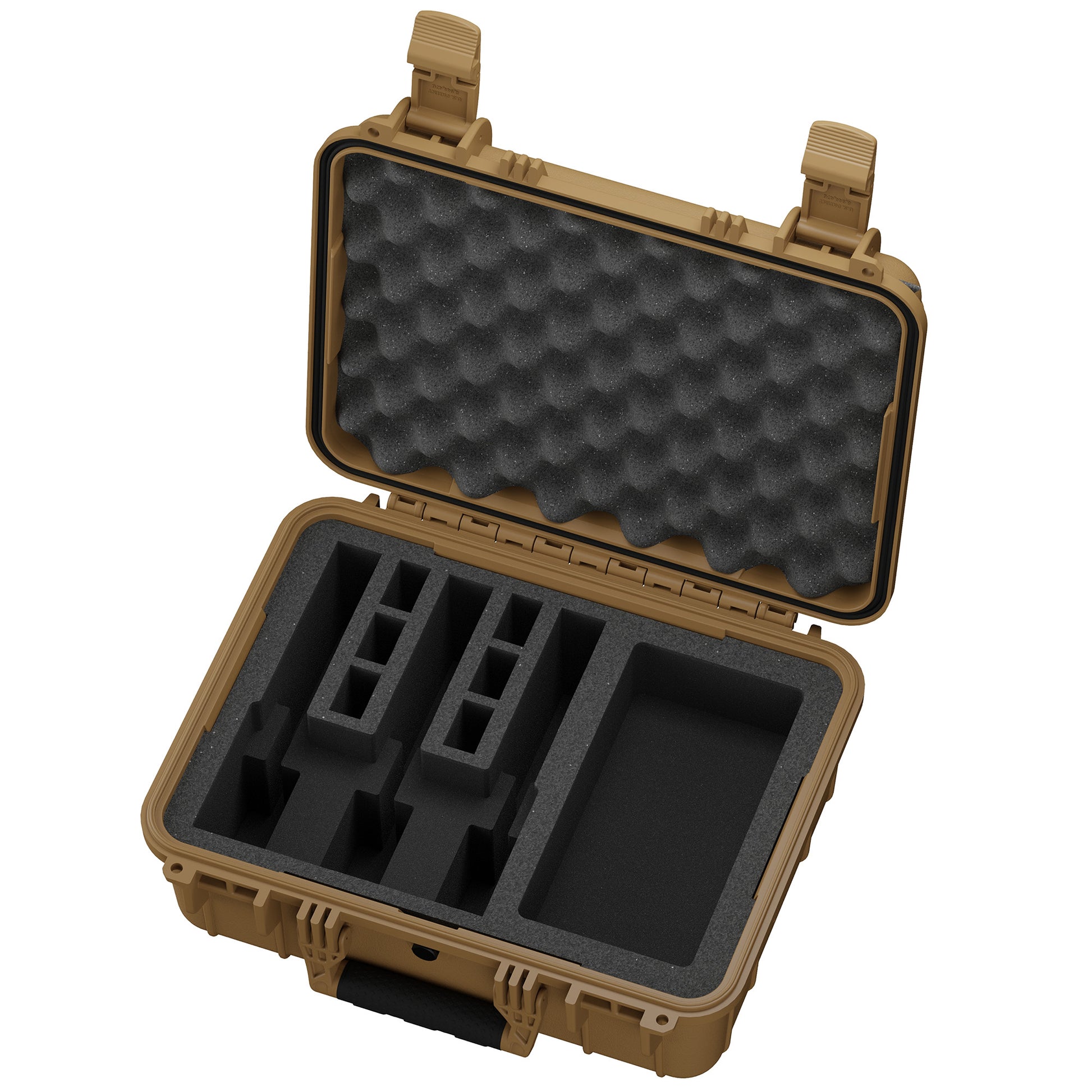Durable 16-inch pistol case with foam interior, designed to securely hold three pistols during transport and storage.