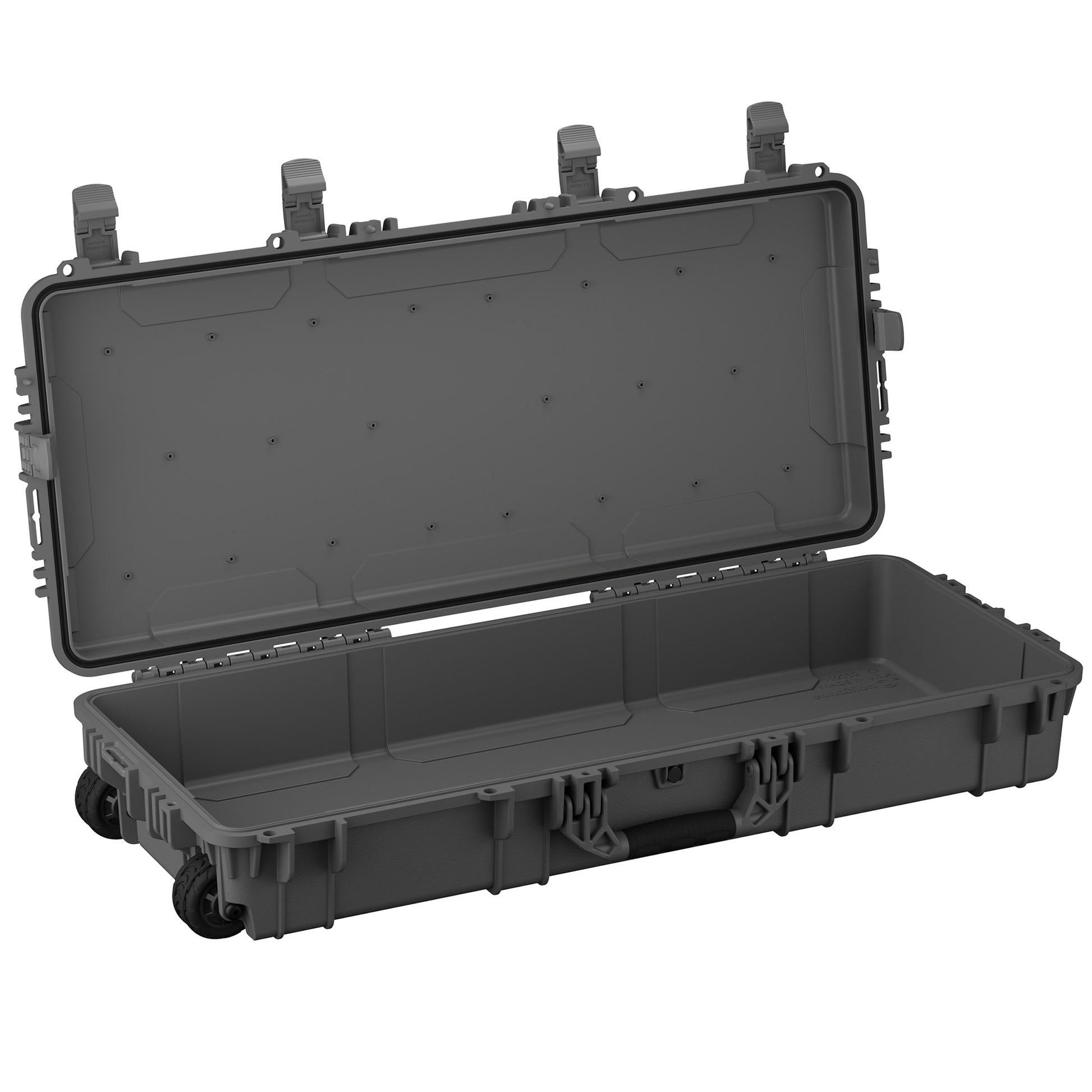 Durable 40-inch waterproof hard case with wheels, designed for safe transport of cameras and gear.