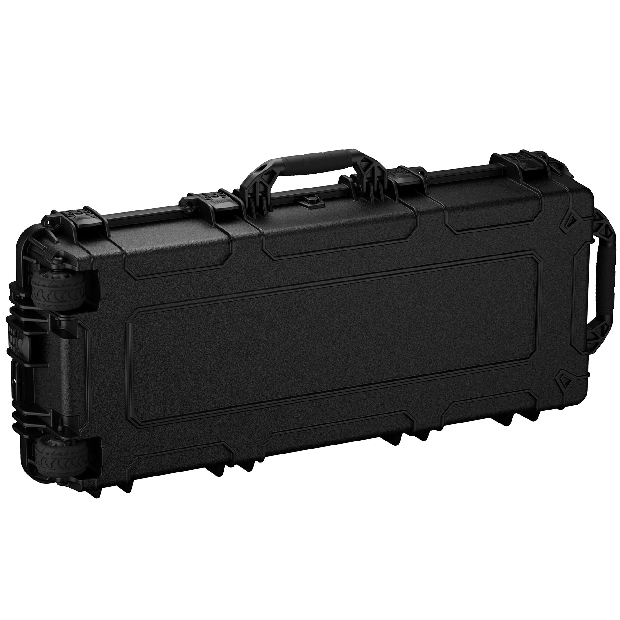 Durable 40-inch hard case designed for waterproof and dustproof protection of cameras and gear during transport.