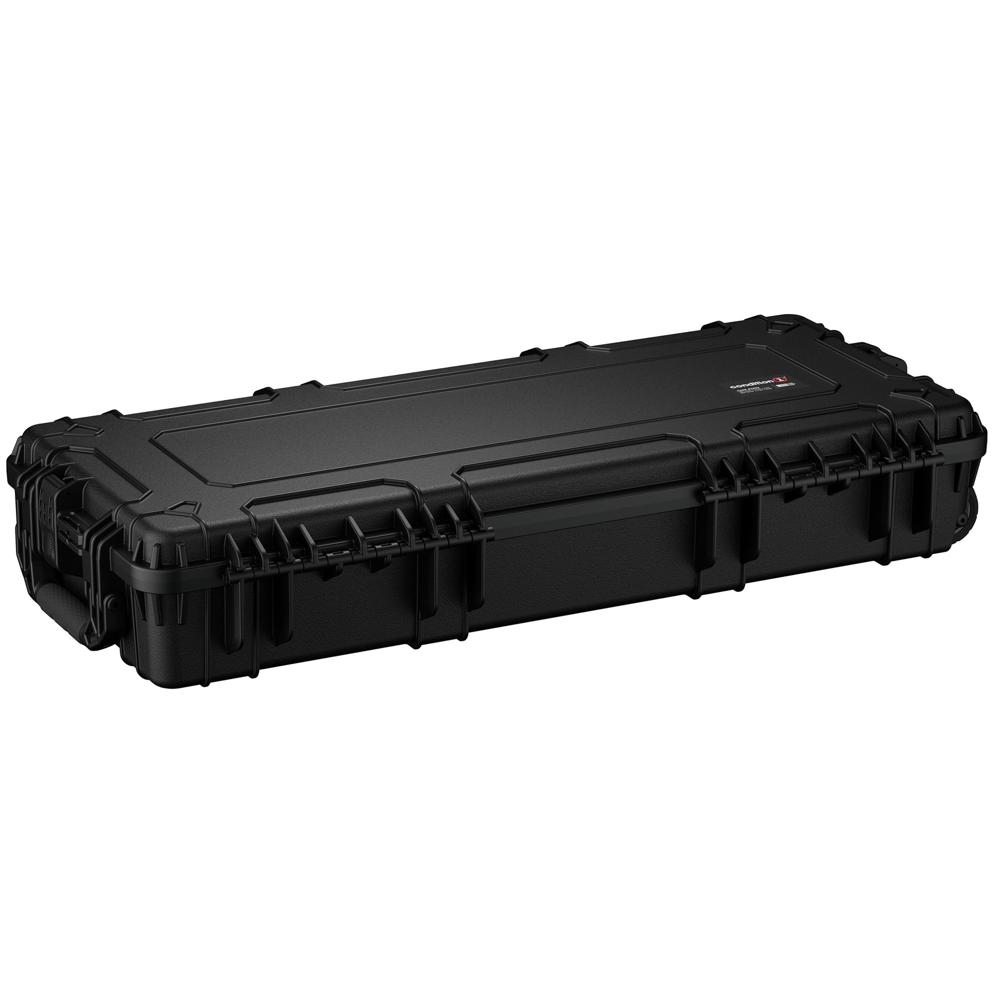 Durable 40-inch hard case designed for waterproof and dustproof protection of cameras and equipment during transport.