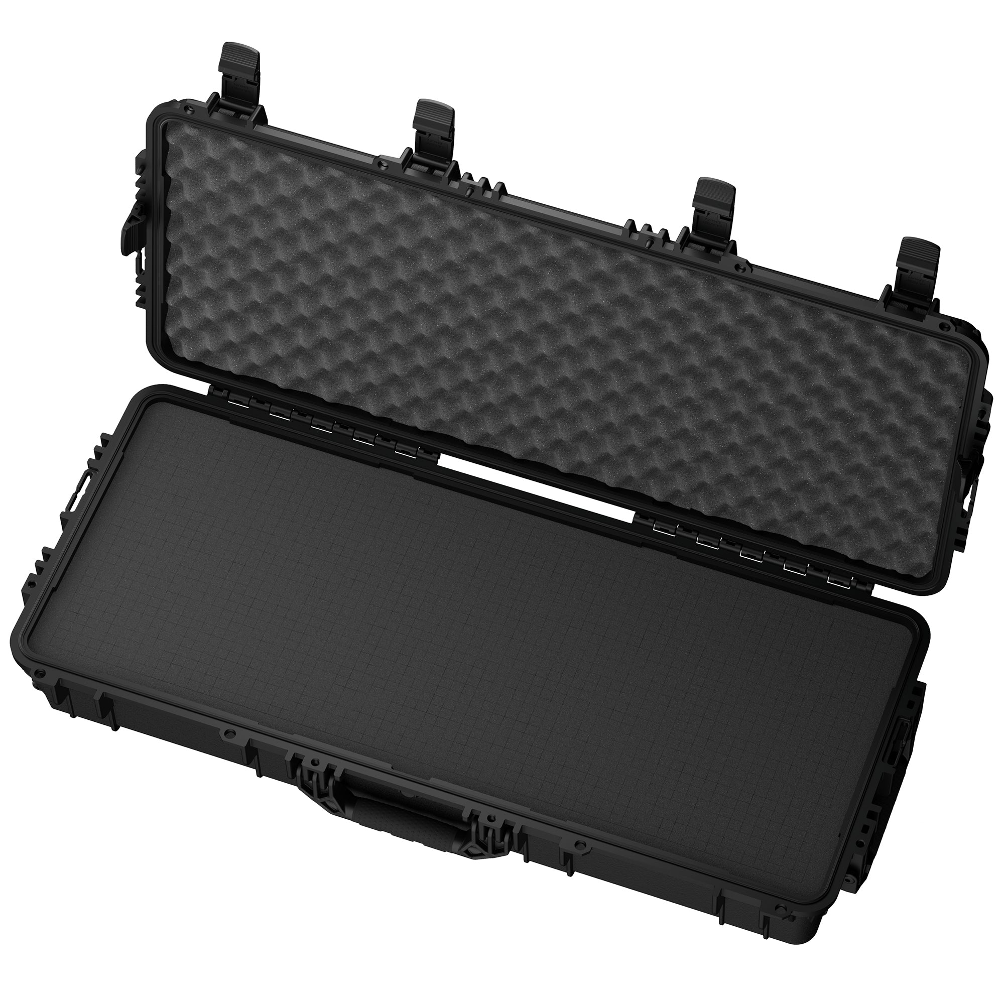 Durable 40-inch hard case with a foam interior, designed for waterproof and dustproof protection of gear during transport.