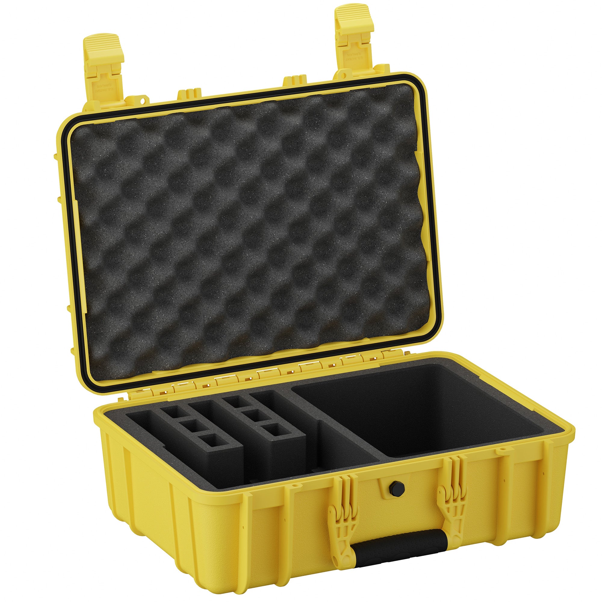 Durable 18-inch hard case with foam interior, designed to securely store and transport up to three pistols.