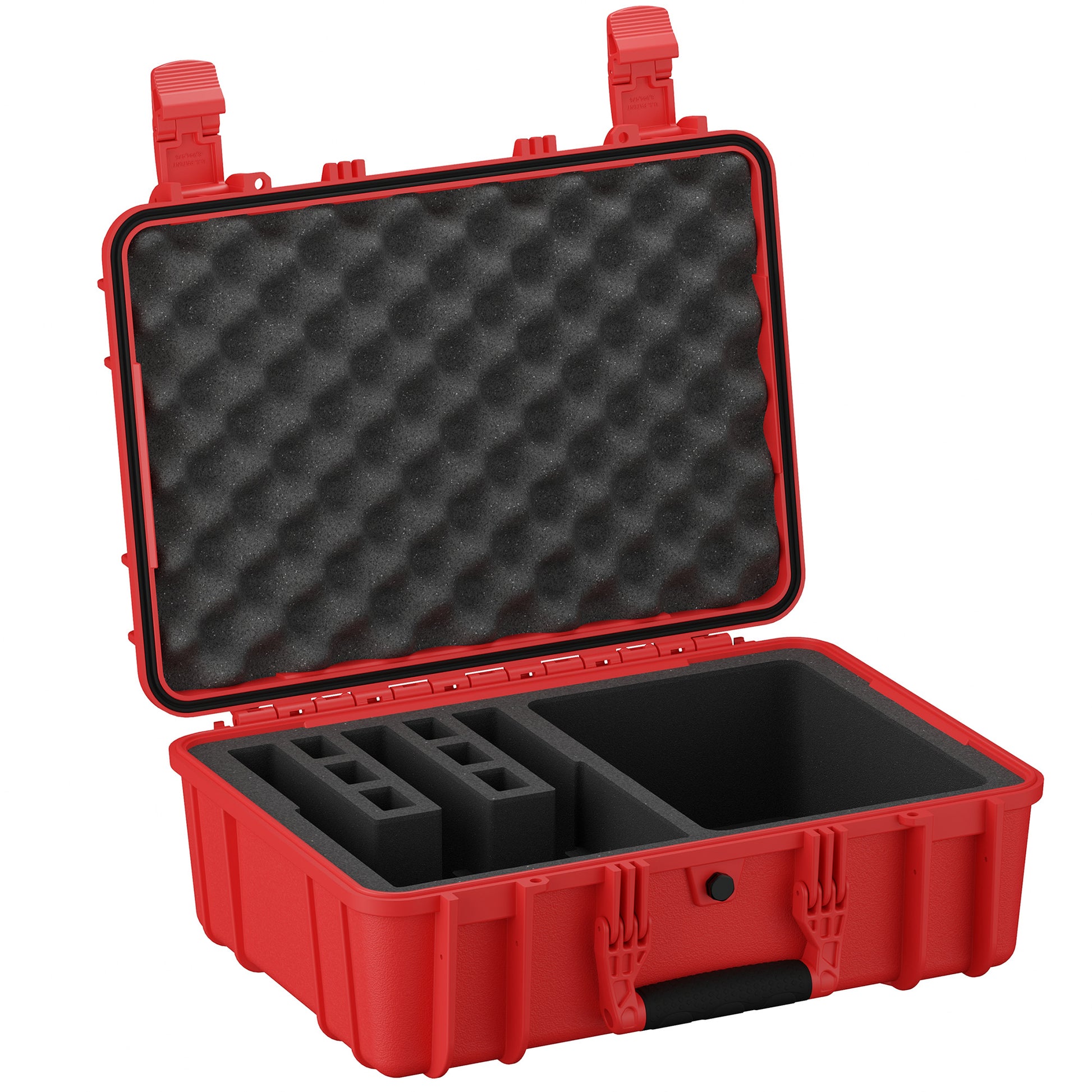 Durable 18-inch hard case with foam interior, designed to securely store and transport up to three pistols.