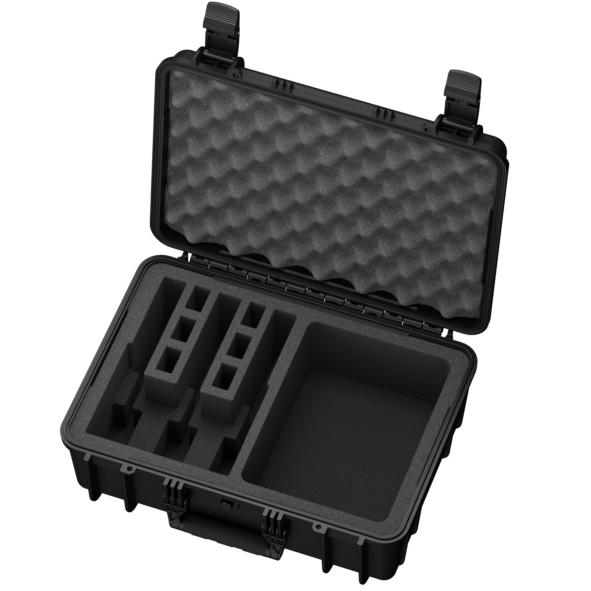 Durable 18-inch hard case designed for securely storing up to three pistols with customizable foam interior.