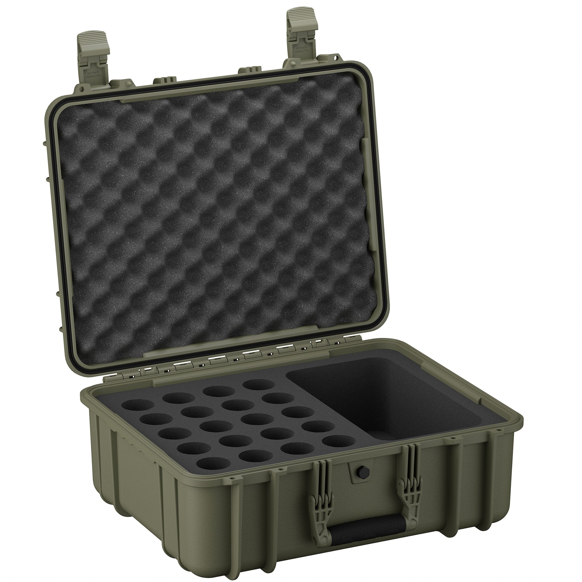 Durable 20-inch waterproof hard case with foam interior, designed for secure storage of cameras and gear.