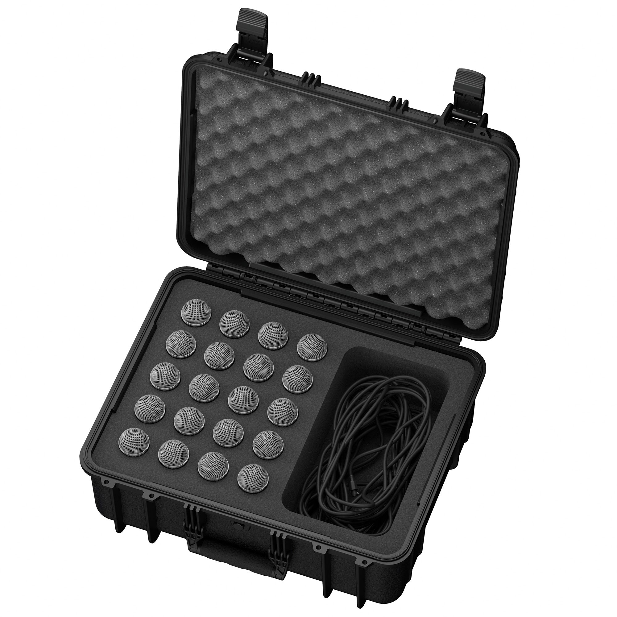 Durable 20-inch hard case with foam interior, designed for secure storage of electronics and gear. IP67-rated waterproof and dustproof.