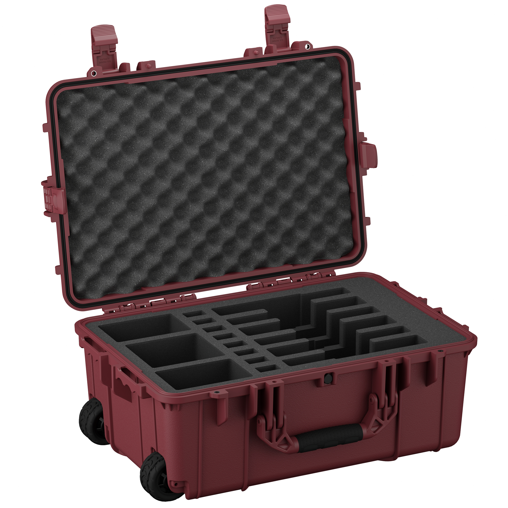 Durable 24-inch hard case designed for securely storing and transporting up to six pistols with customizable foam inserts.