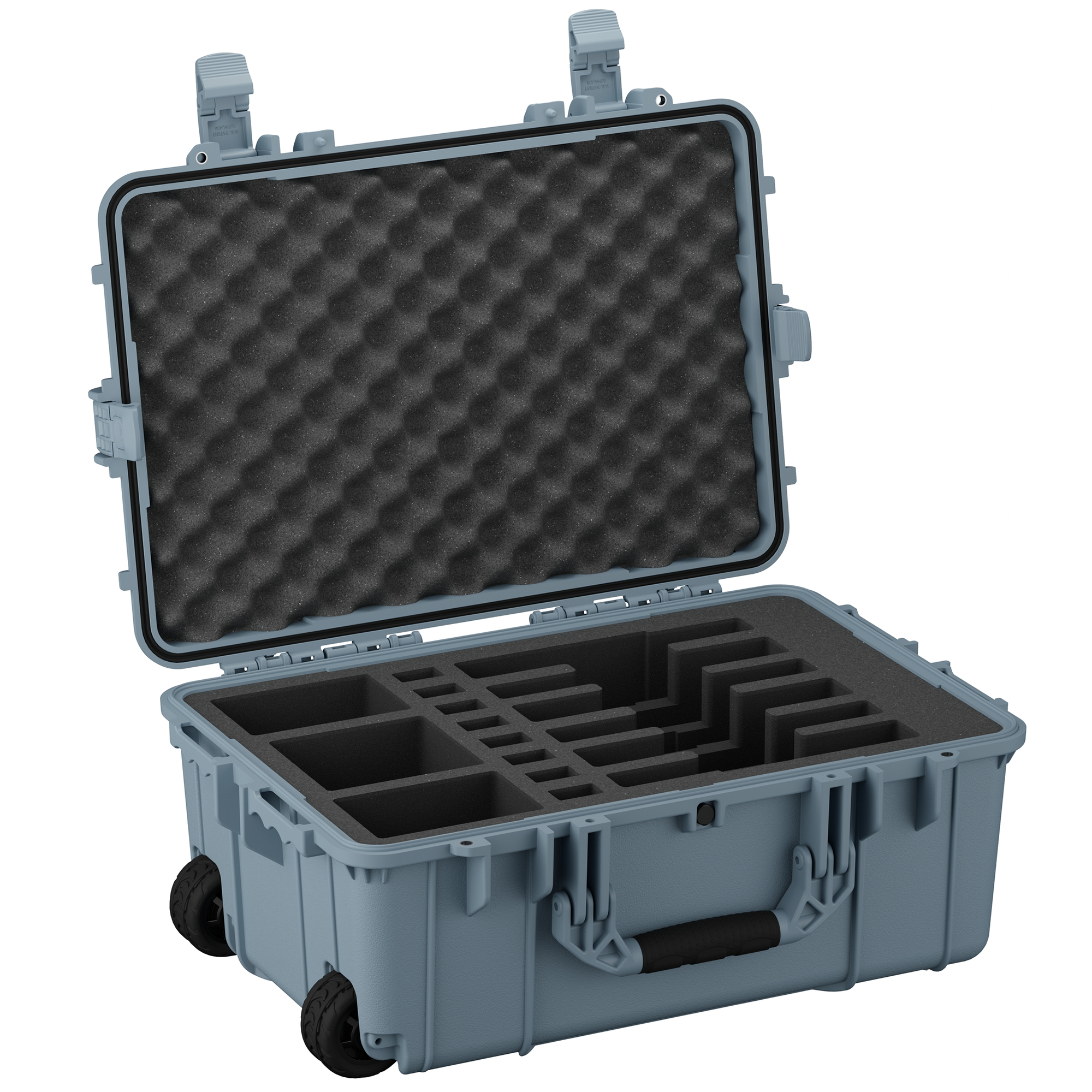 Durable 24-inch hard case designed for securely storing and transporting up to six pistols with customizable foam inserts.