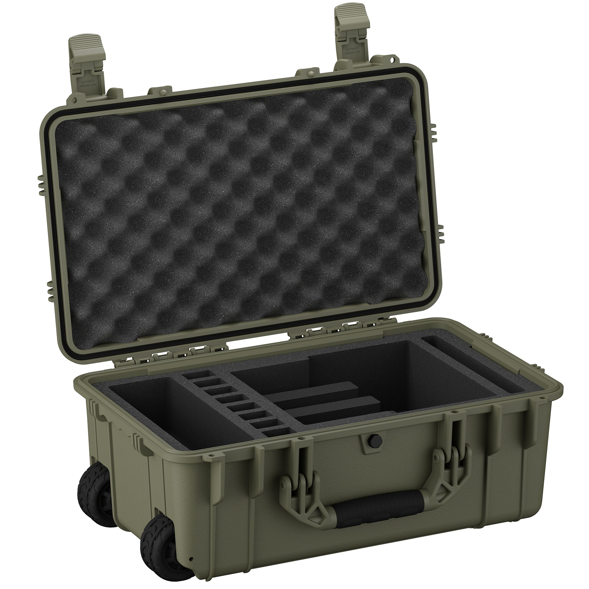 Durable 22-inch hard case for up to four pistols, featuring foam interior and secure latches for protection during transport.