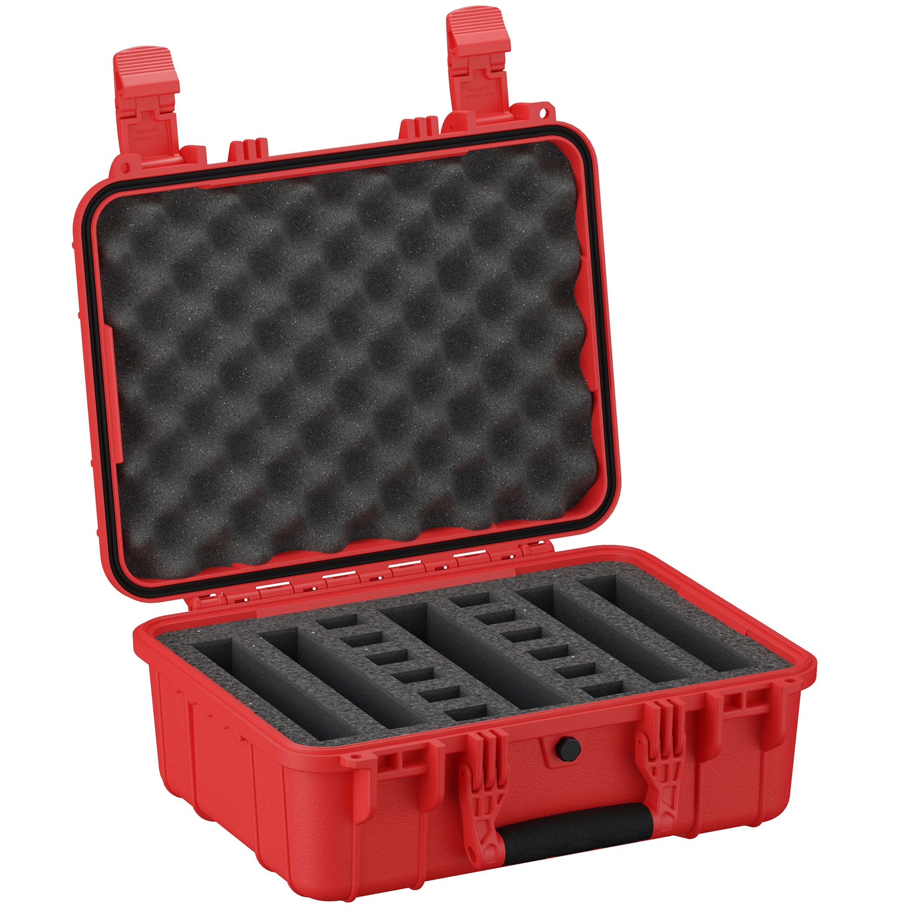 Red Yellow Hard Plastic Carrying Carry Case Storage Box with Handle Divider
